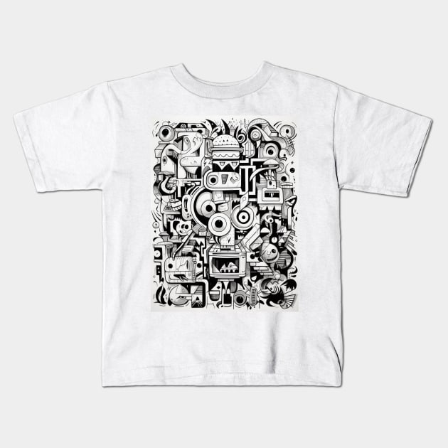 Cartoon Anteater Graffiti #2 Kids T-Shirt by Chromatic Fusion Studio